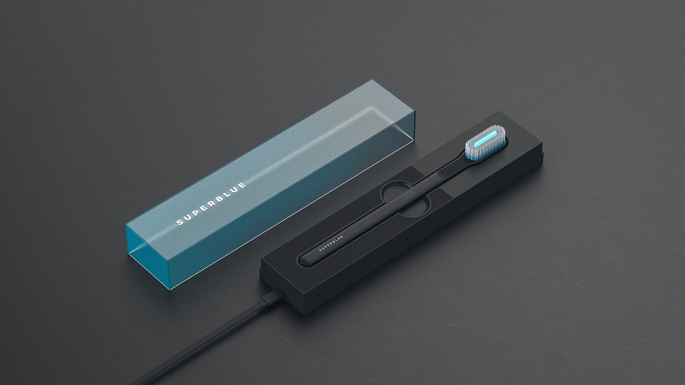 SuperBlue，Manual toothbrush ，Silicone bristles，