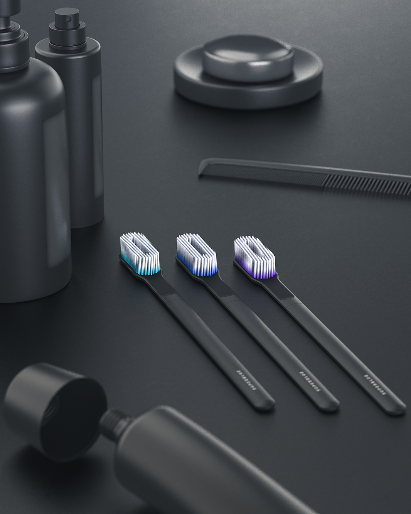 SuperBlue，Manual toothbrush ，Silicone bristles，