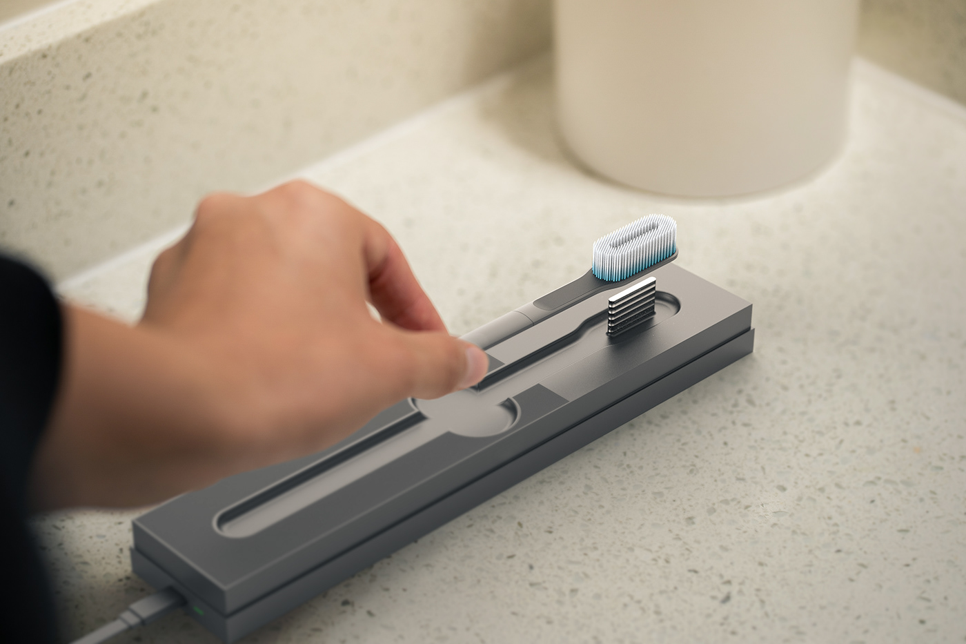 SuperBlue，Manual toothbrush ，Silicone bristles，