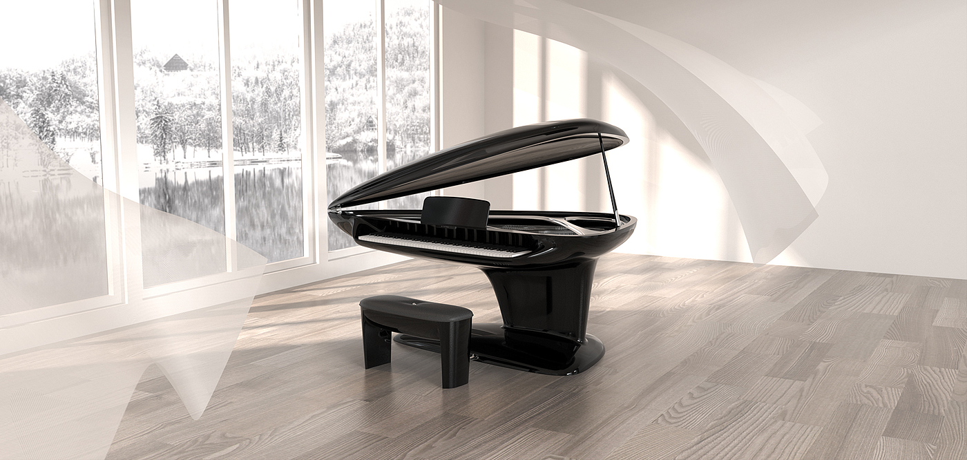 piano，transparent，curve，