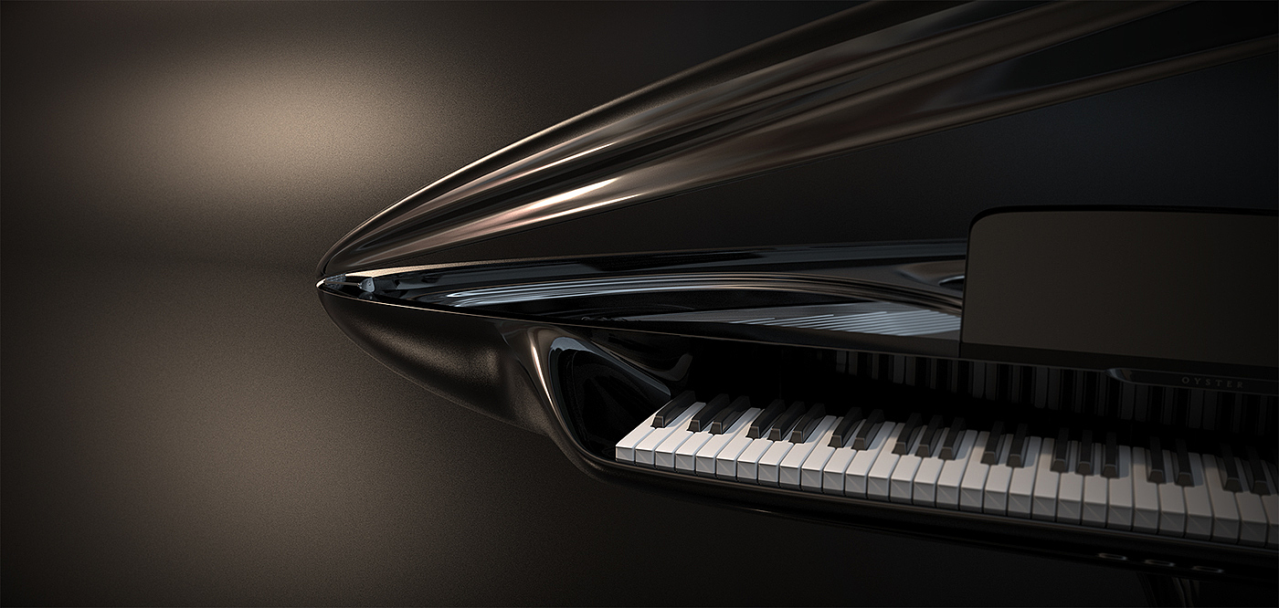 钢琴，透明，曲线，