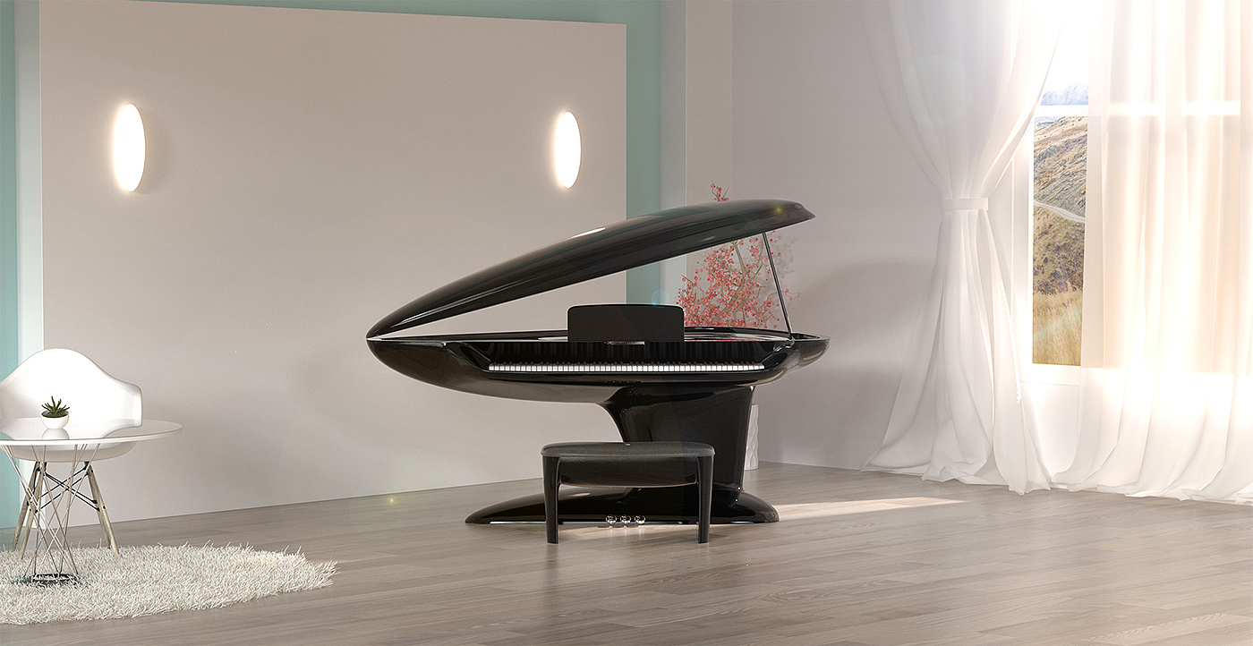 piano，transparent，curve，