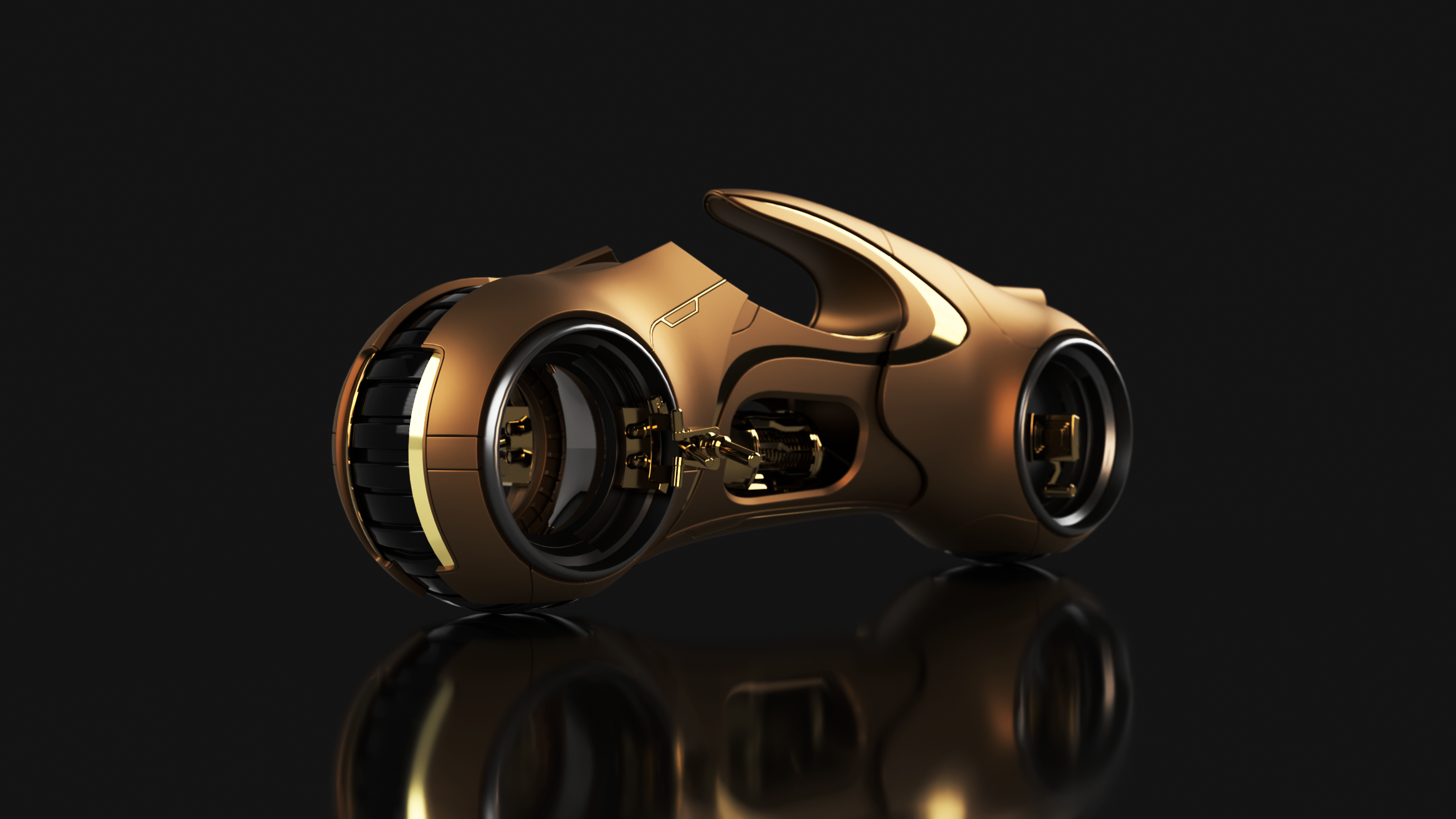 motorcycle，concept，gold，