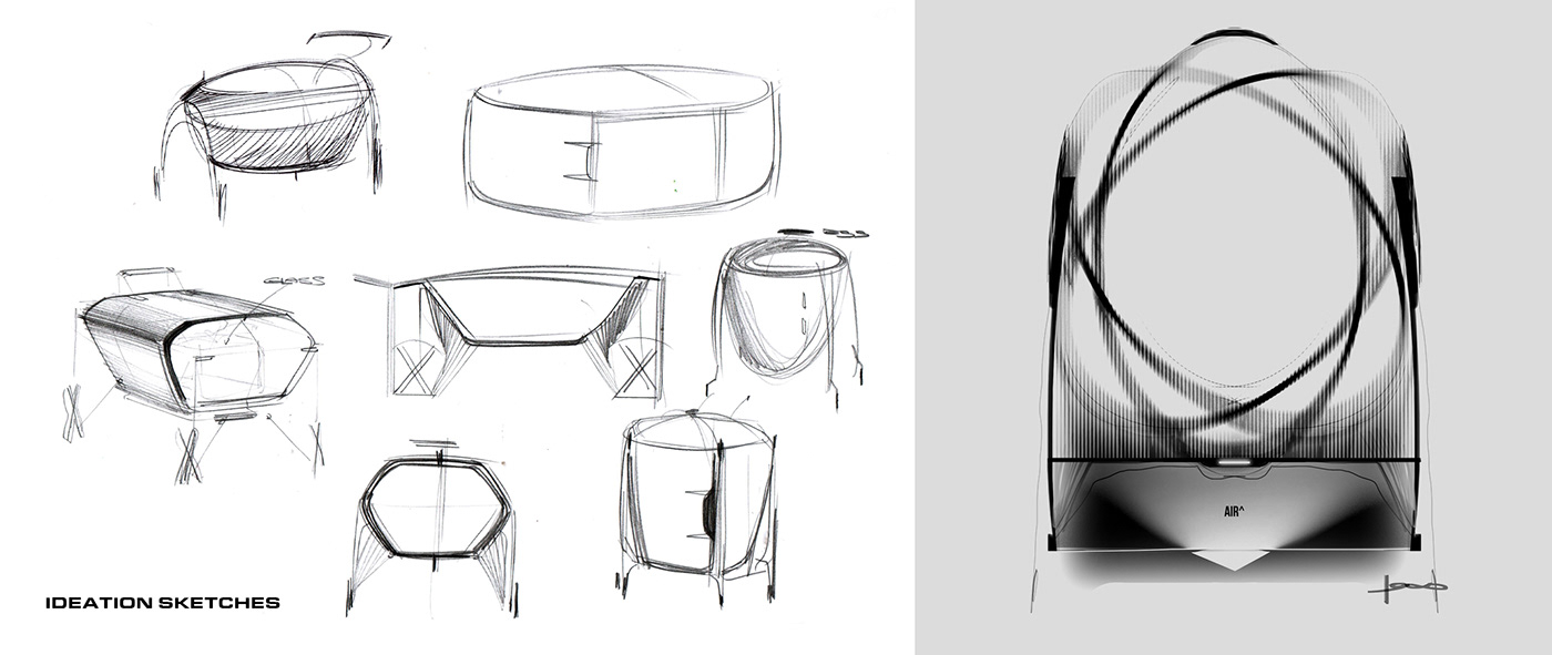 Automatic trunk，sketch，Render，