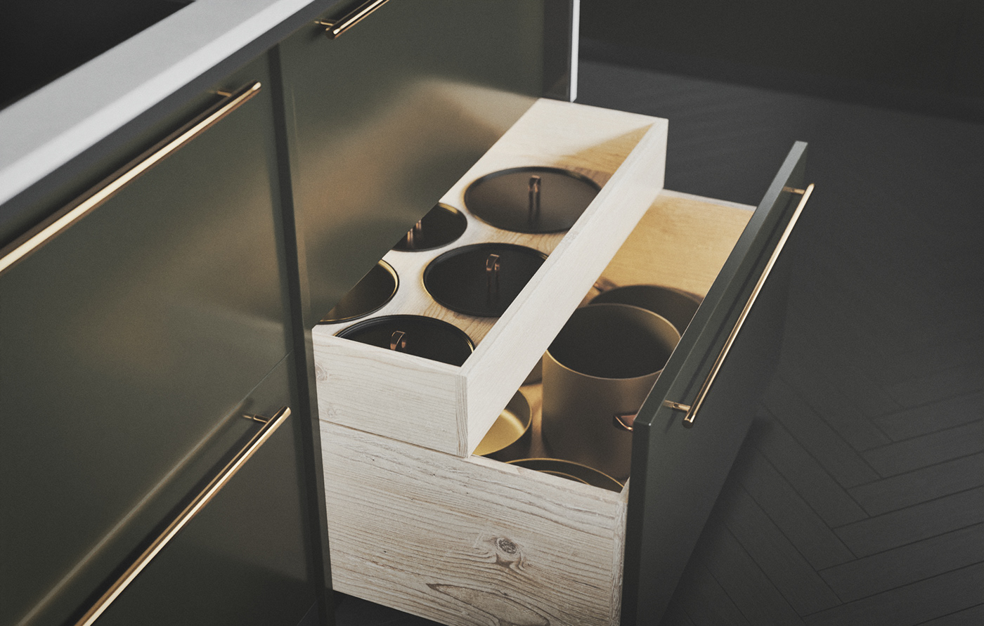 kitchen，Render，Interior design，