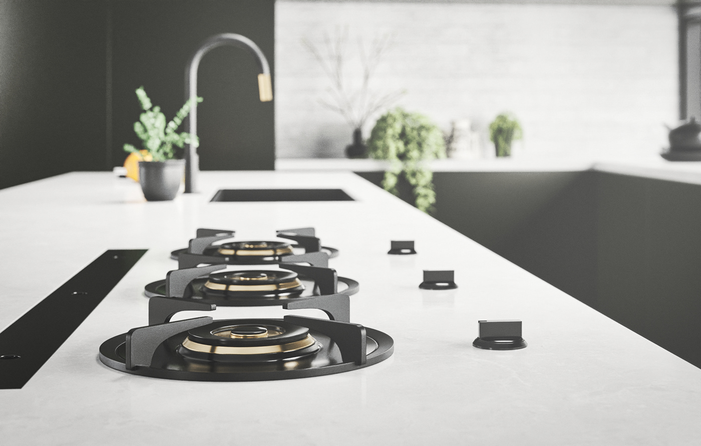 kitchen，Render，Interior design，