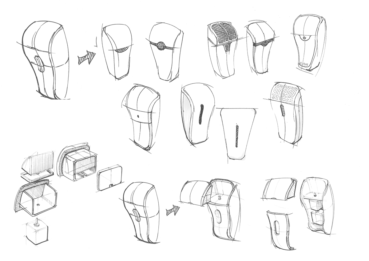 modelling，razor，curve，Hand drawn，