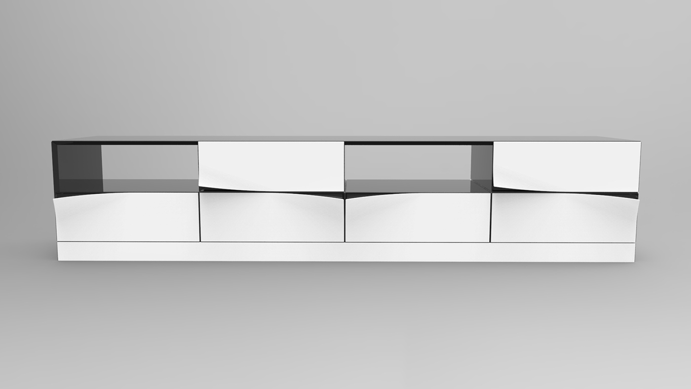 Set diagram，TV cabinet，modelling，