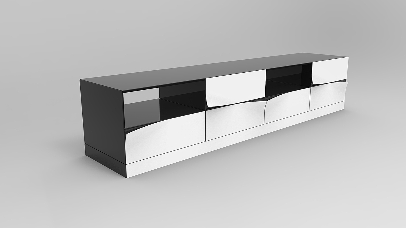 Set diagram，TV cabinet，modelling，