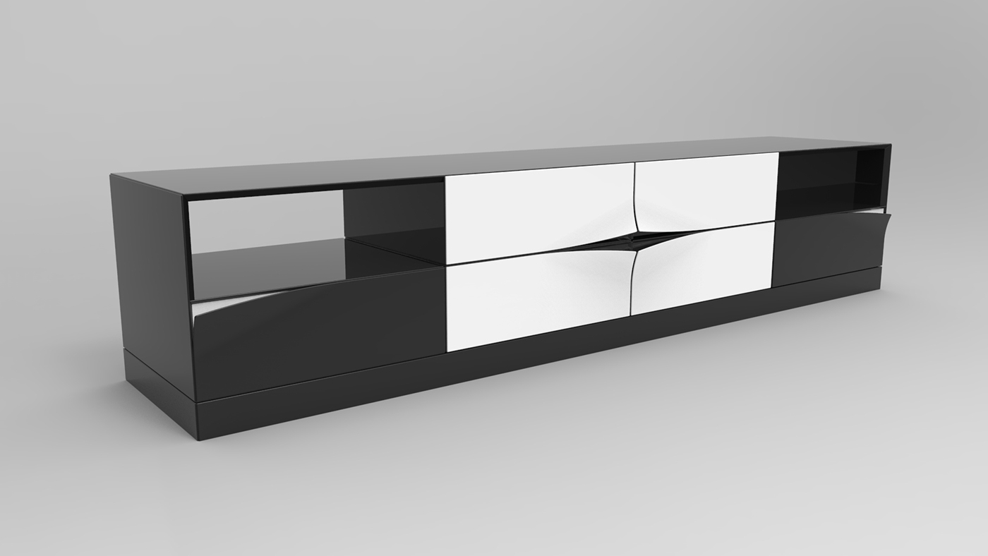 Set diagram，TV cabinet，modelling，