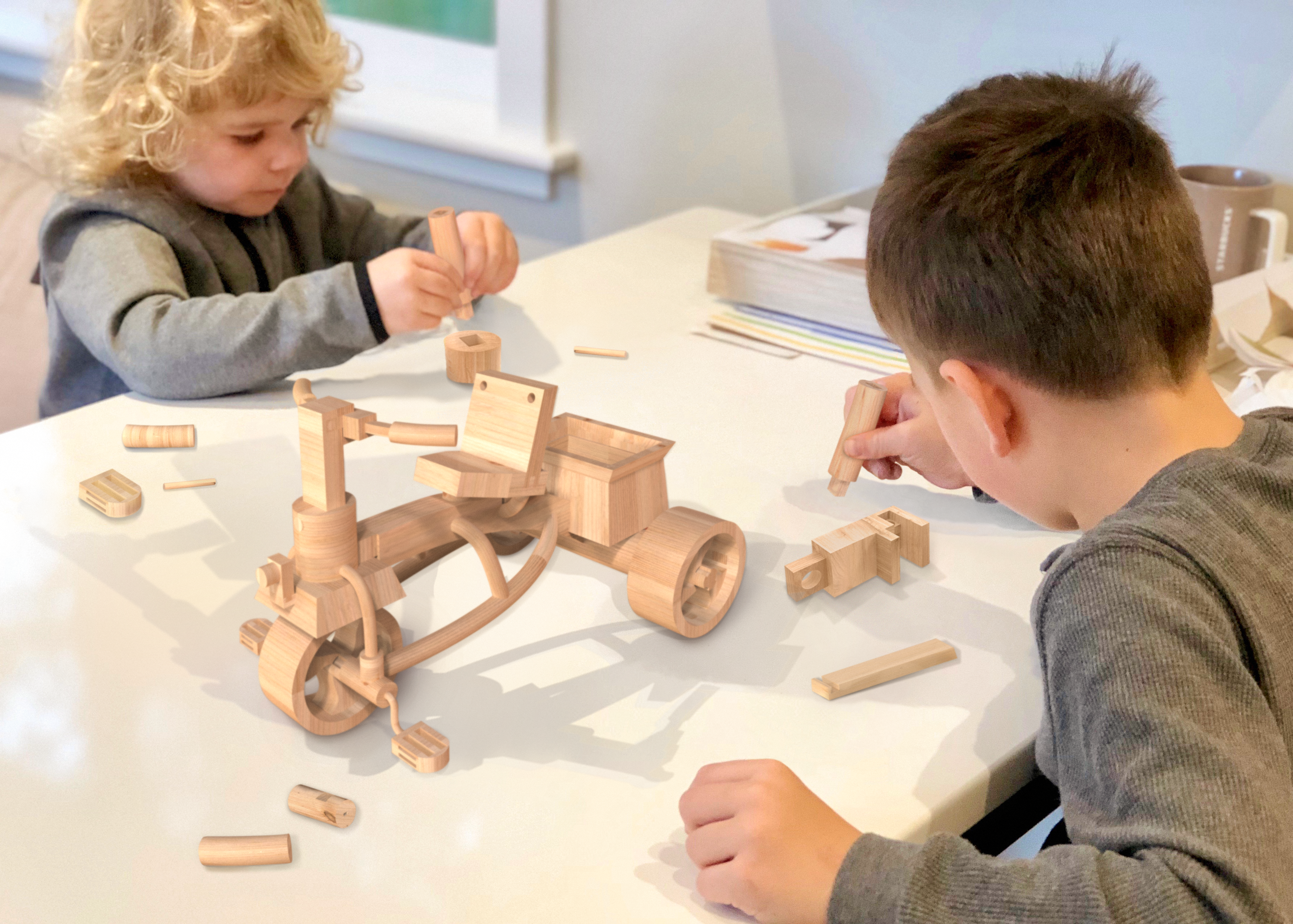 Mortise and tenon，Toy car，sense of worth，Puzzle，ornament，