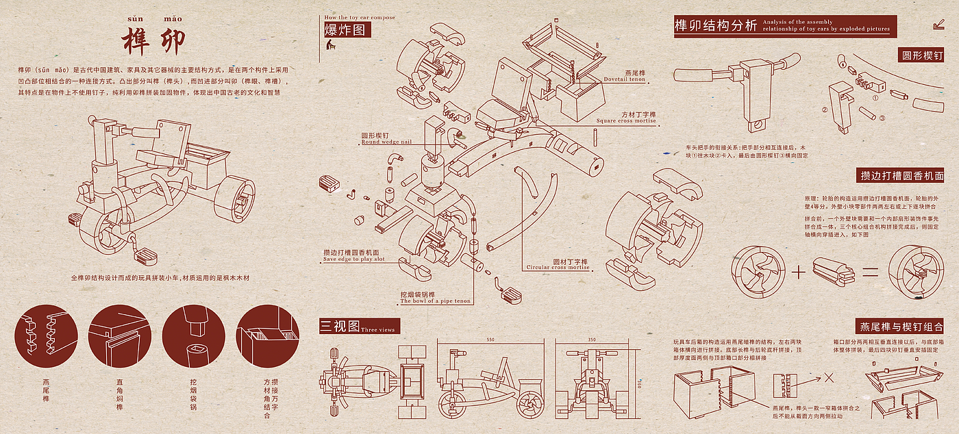 榫卯，玩具车，价值观，益智，装饰物，