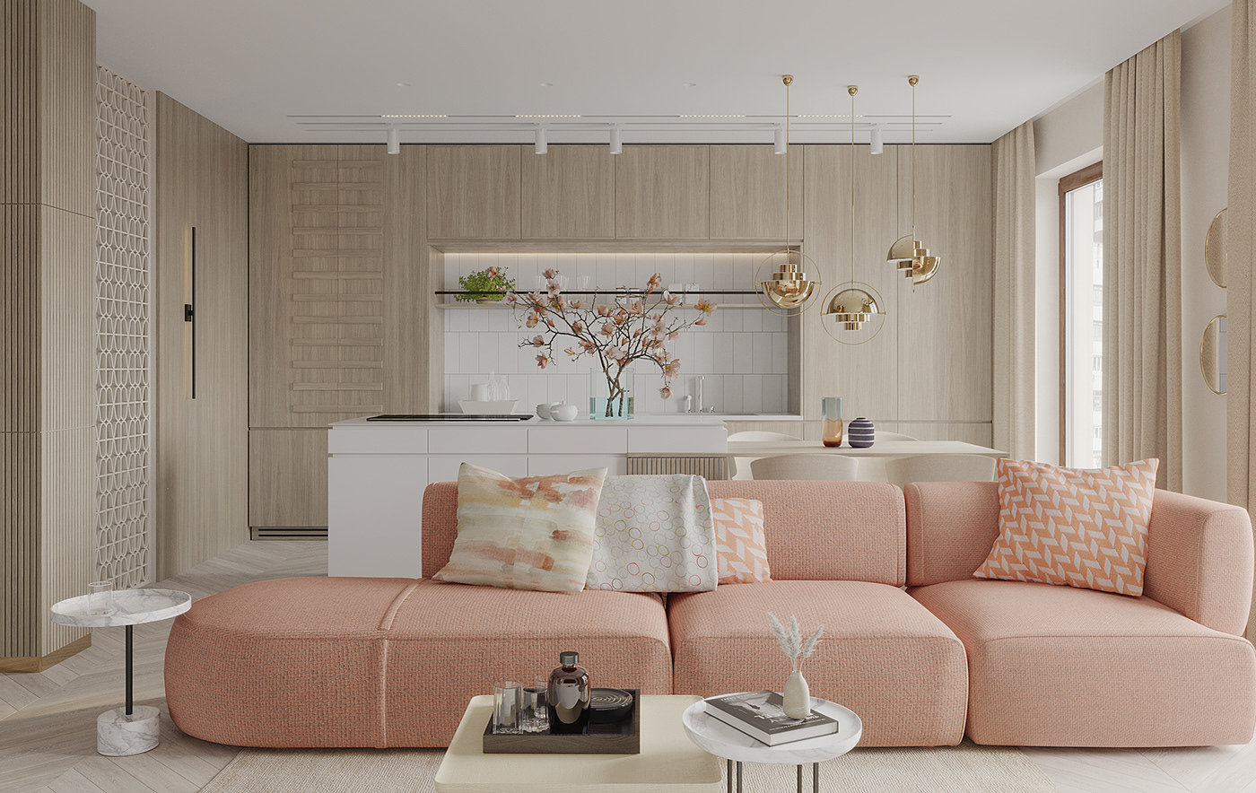 Interior design，Color matching，architecture，Render，