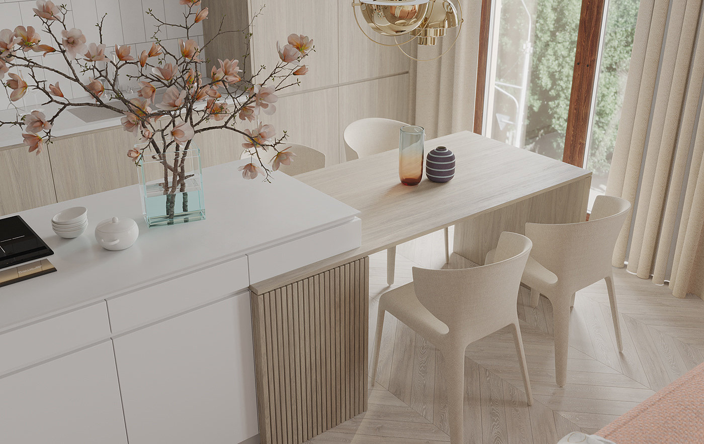 Interior design，Color matching，architecture，Render，