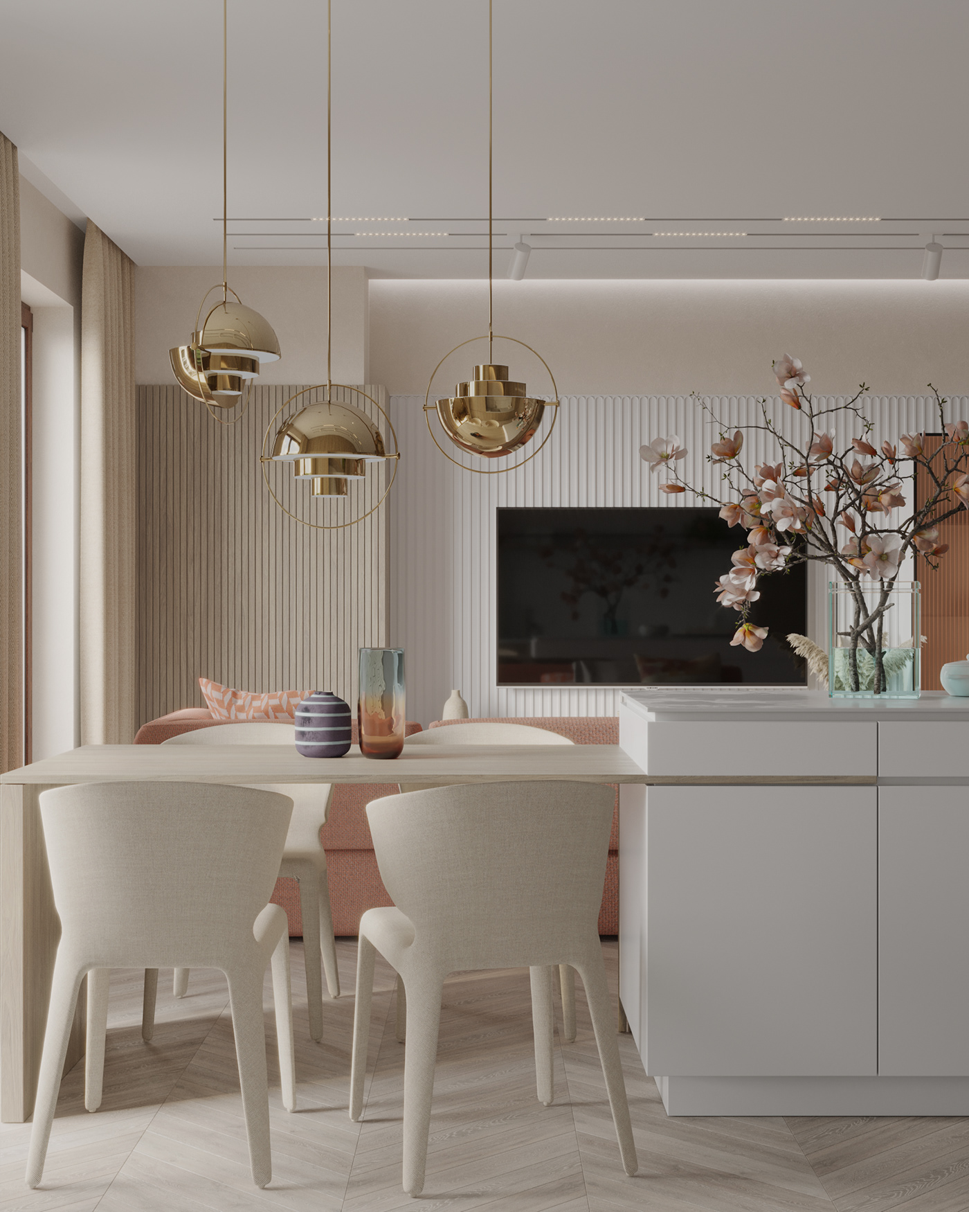 Interior design，Color matching，architecture，Render，