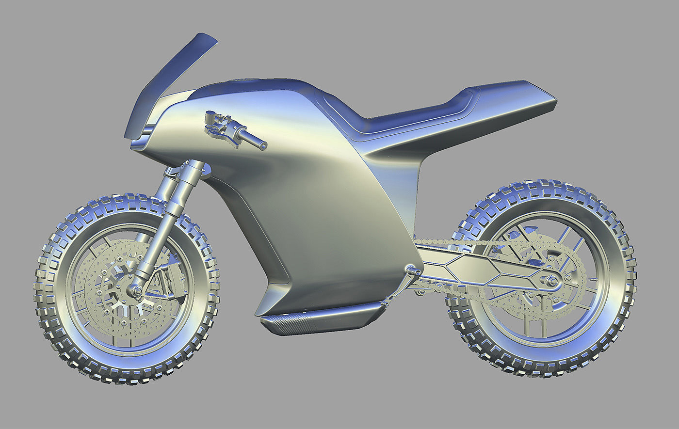摩托车，模型，概念，3d，