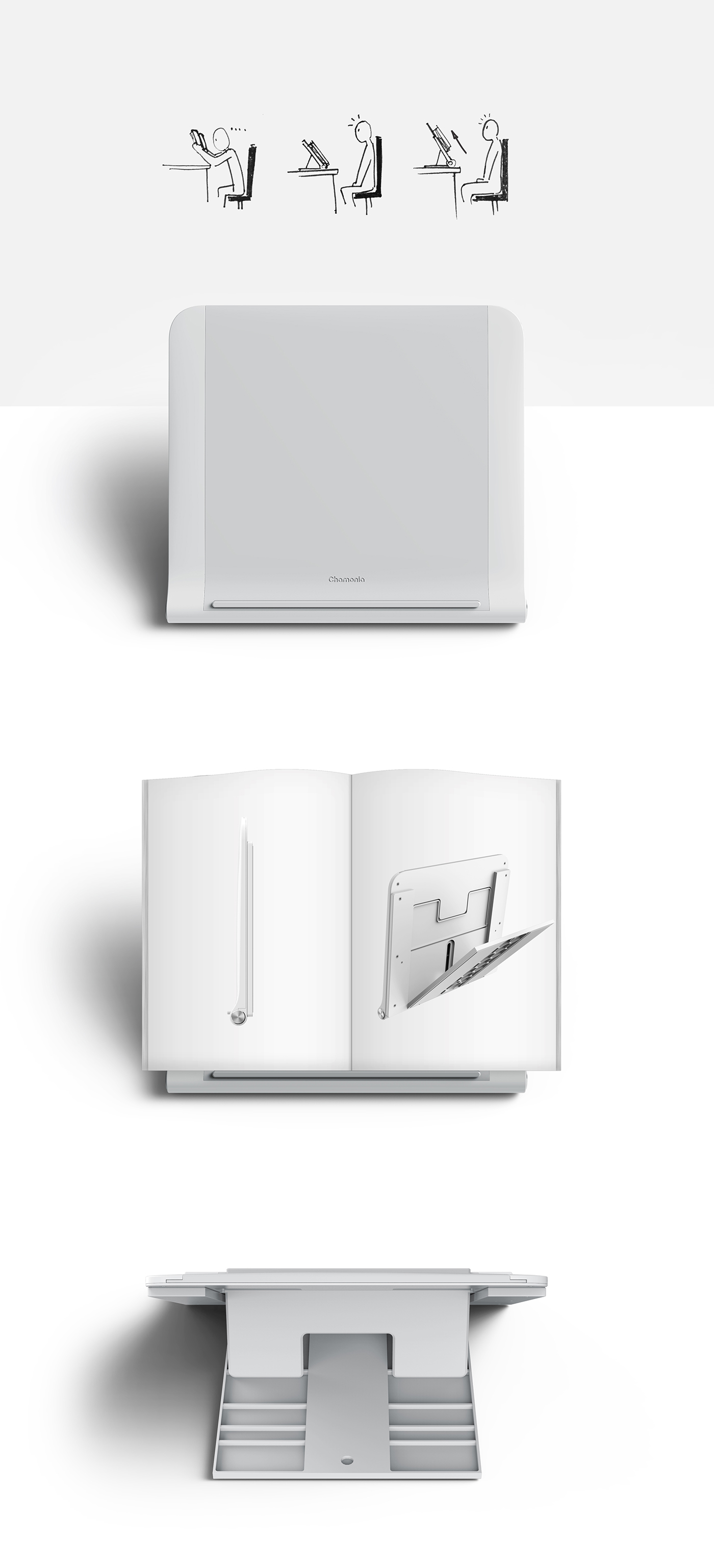 Reading desk，white，Receive，Portable，