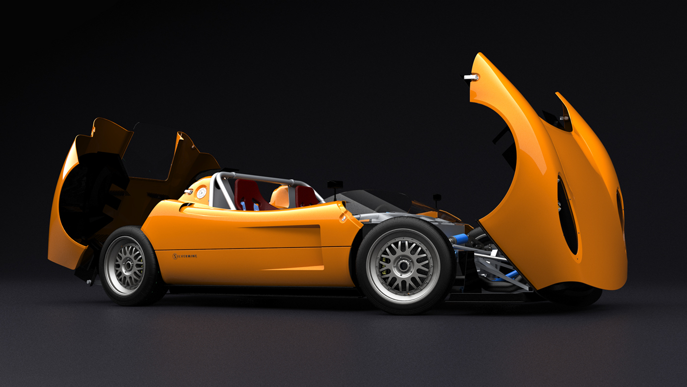 Silver ore，Shape design，racing，body，Cool，