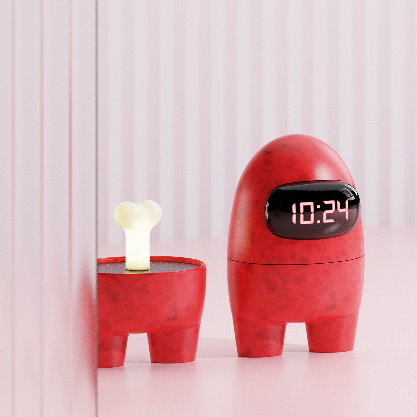 lamp，Clock，bone，