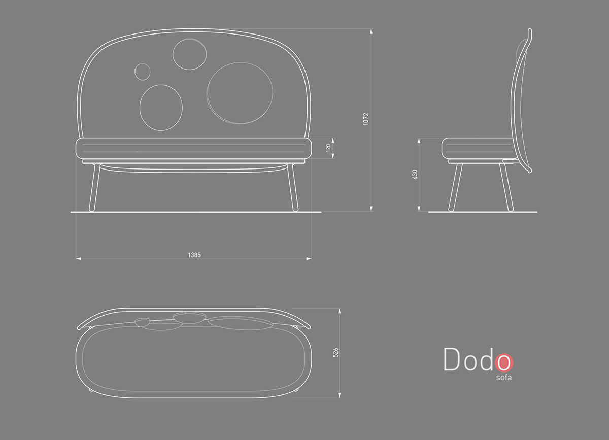 Zoltan Grandfather，Dodo sofa，sofa，Metal，