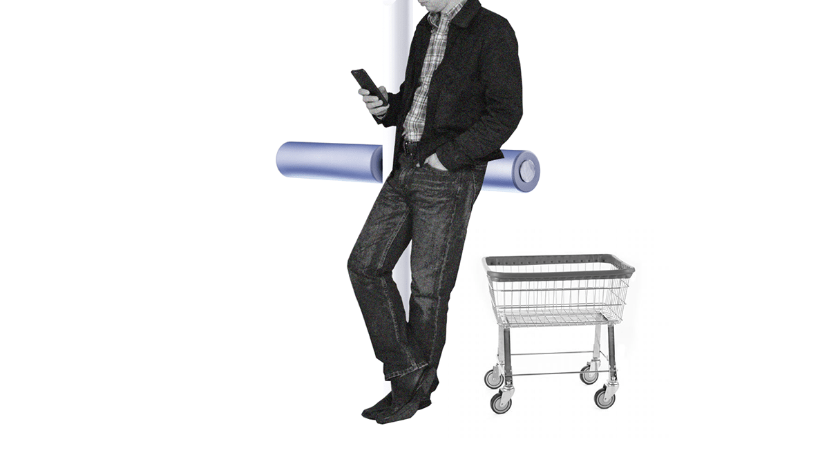 chair，Laundromat，concept，blue，