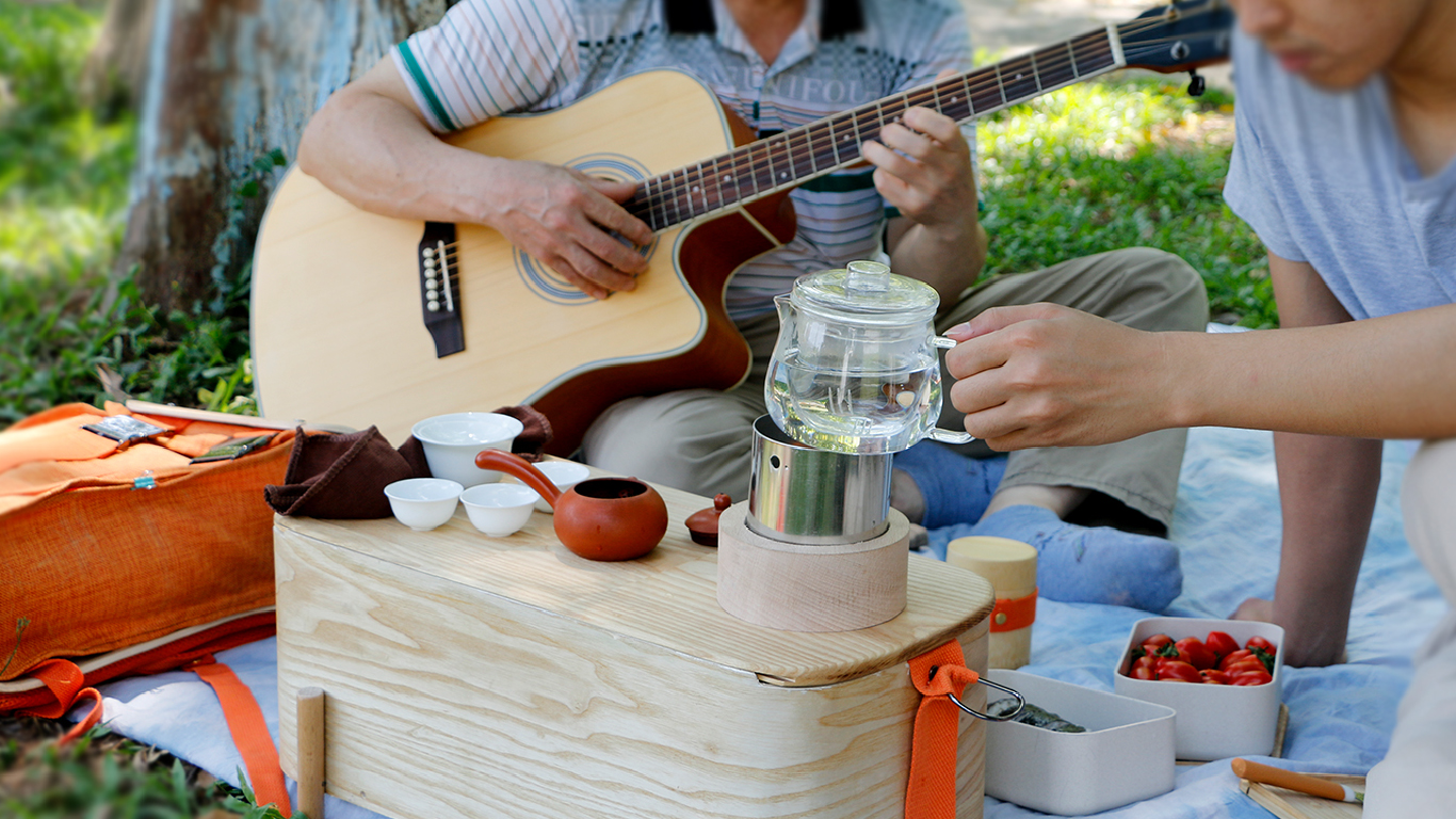 Outdoor, picnic, tea set, storage，