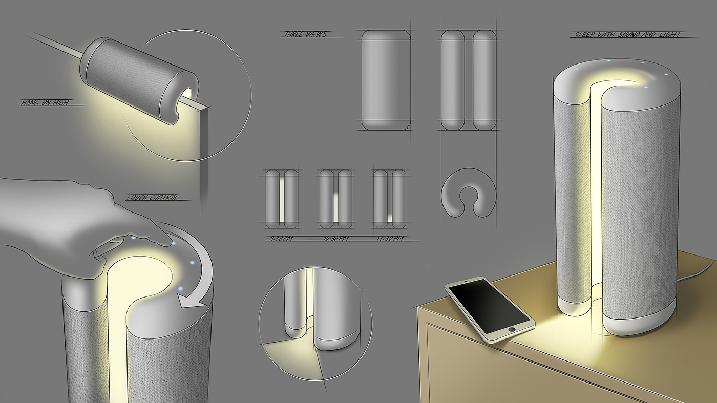 Home Furnishing，Speaker lamp，cure，intelligence，Emotionalization，