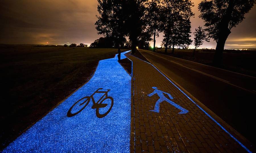 Sidewalk，cycle path，Fluorescent channel，