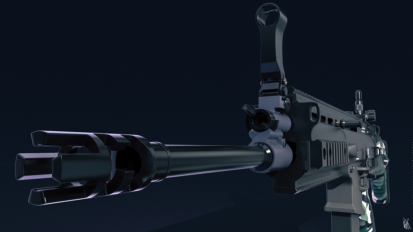 arms，machine gun，model design ，