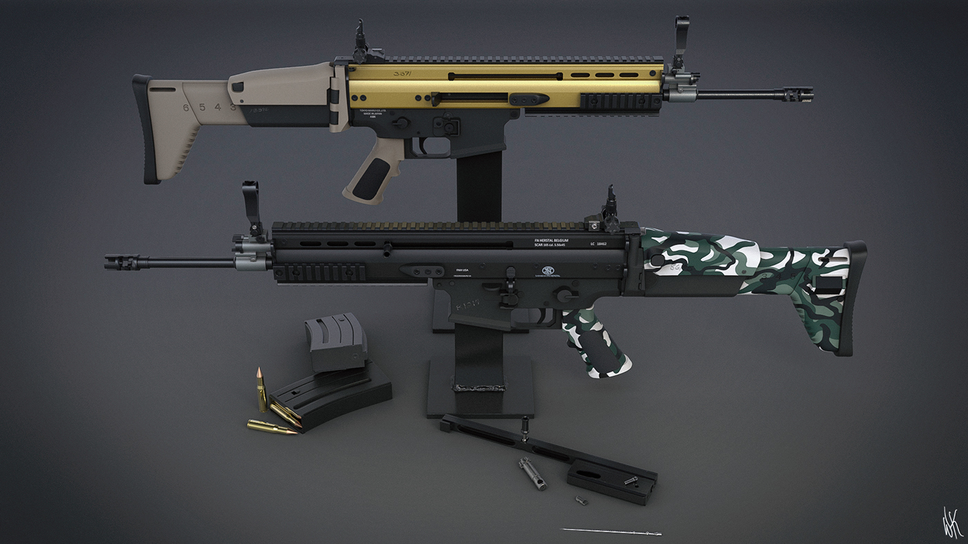arms，machine gun，model design ，