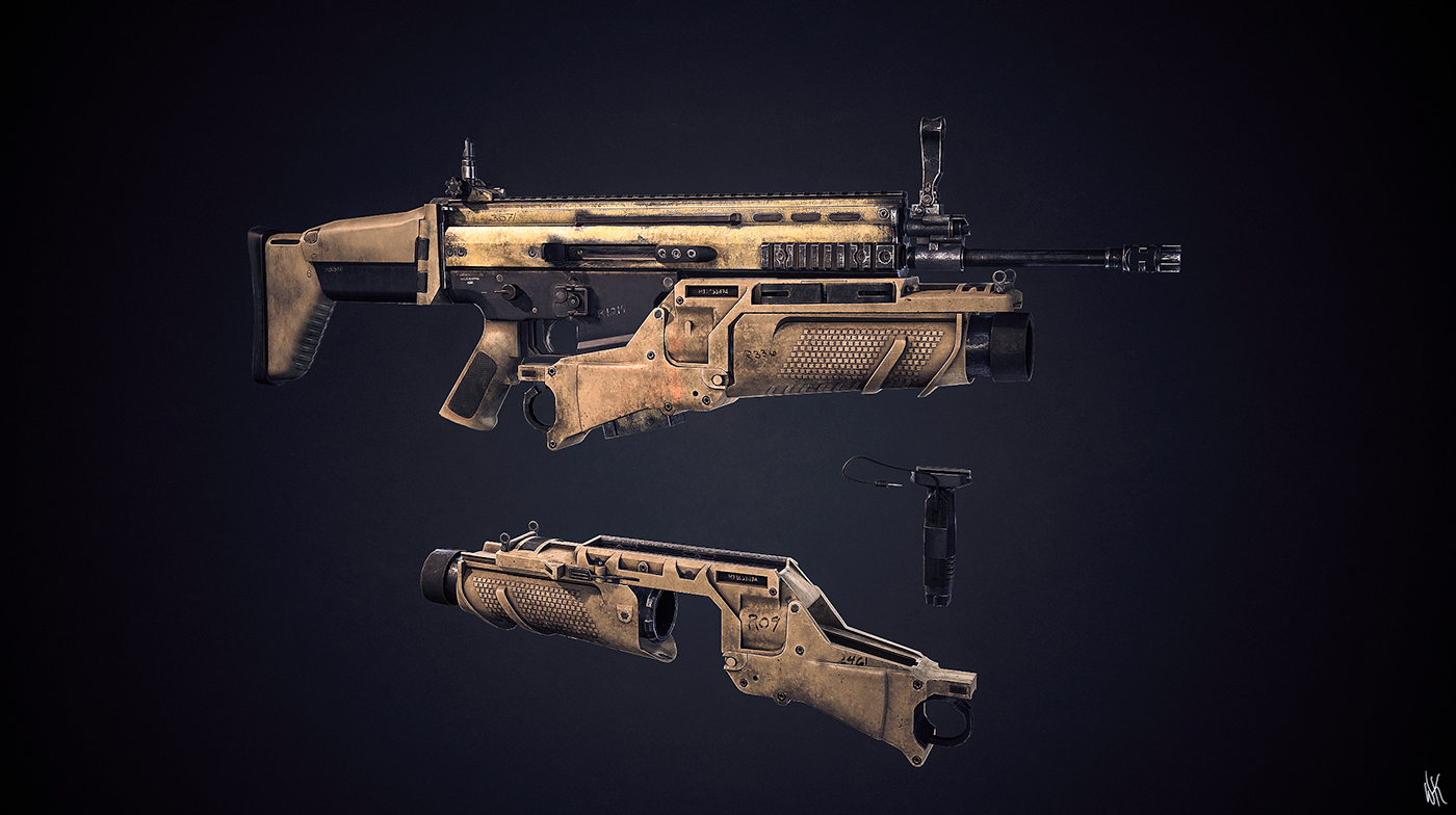 arms，machine gun，model design ，