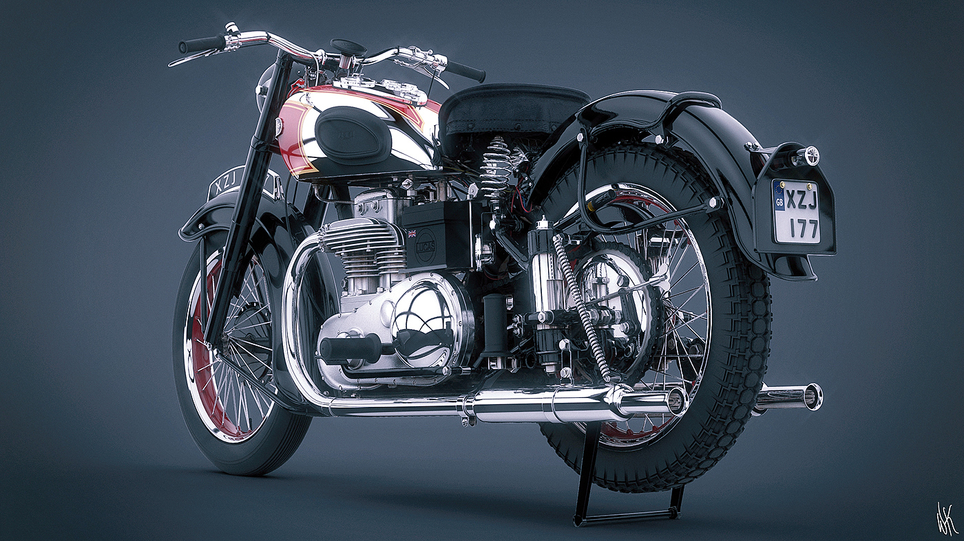 motorcycle，Modeling design，Rendering exercise，