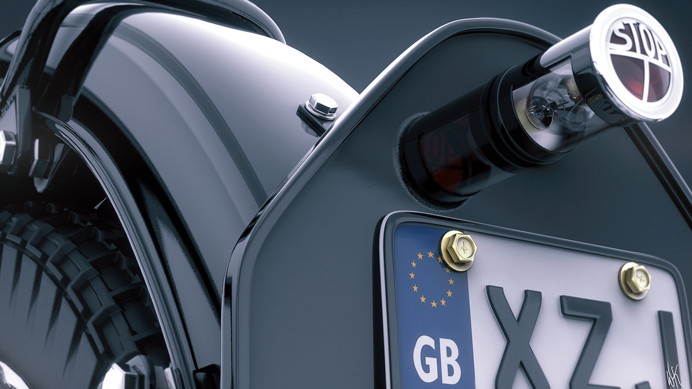 motorcycle，Modeling design，Rendering exercise，