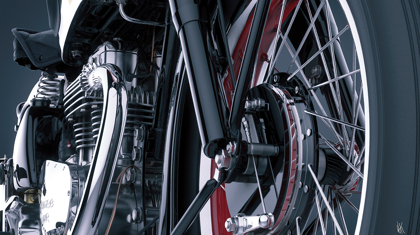 motorcycle，Modeling design，Rendering exercise，