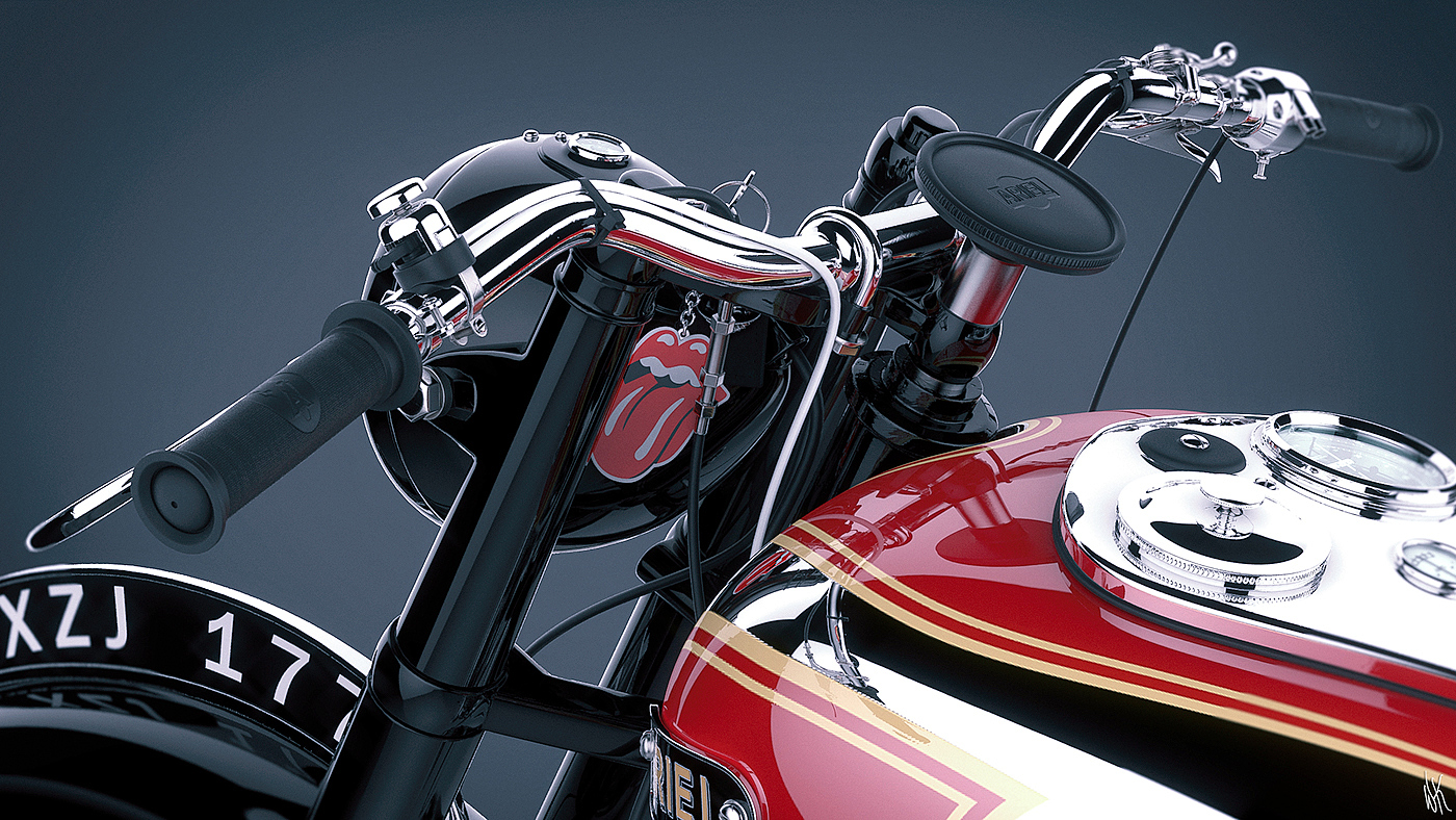 motorcycle，Modeling design，Rendering exercise，