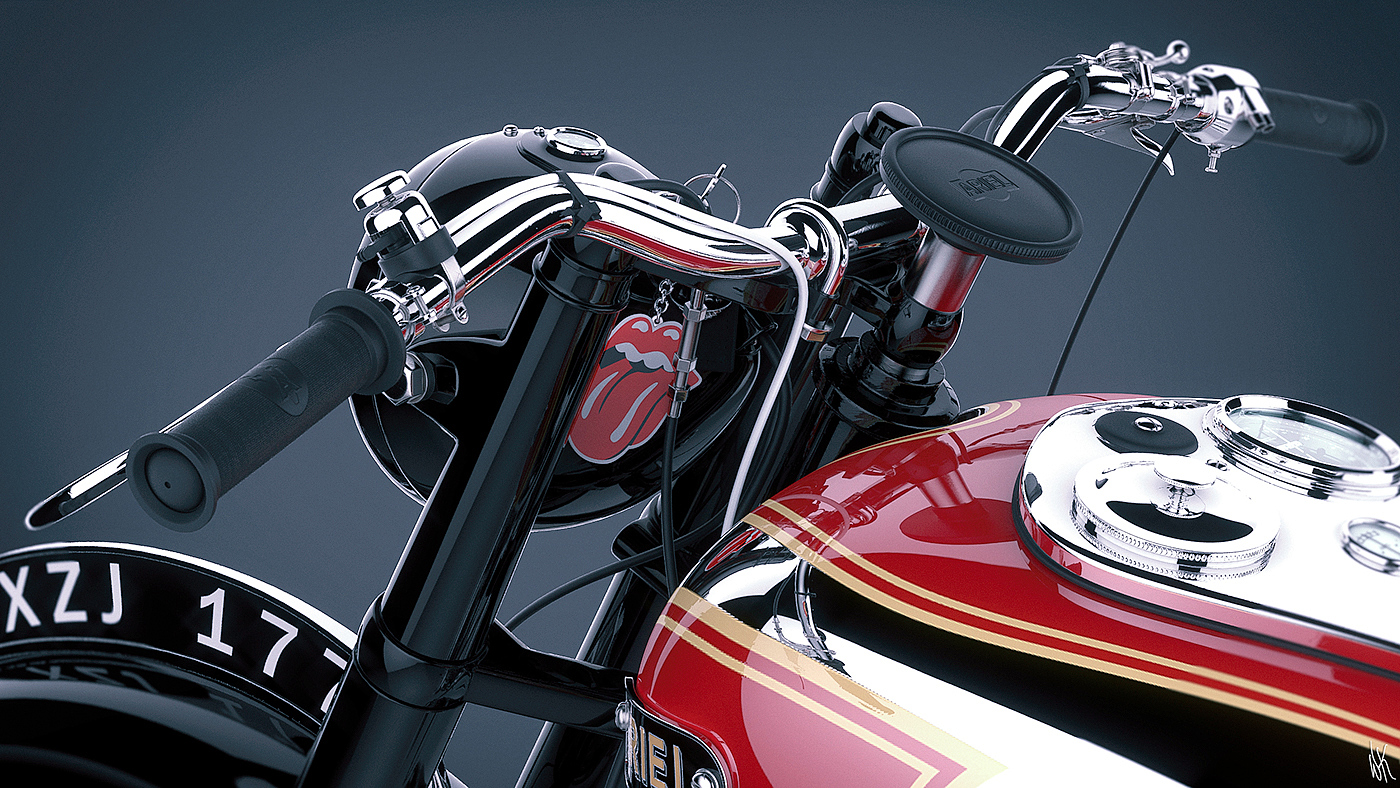 motorcycle，Modeling design，Rendering exercise，