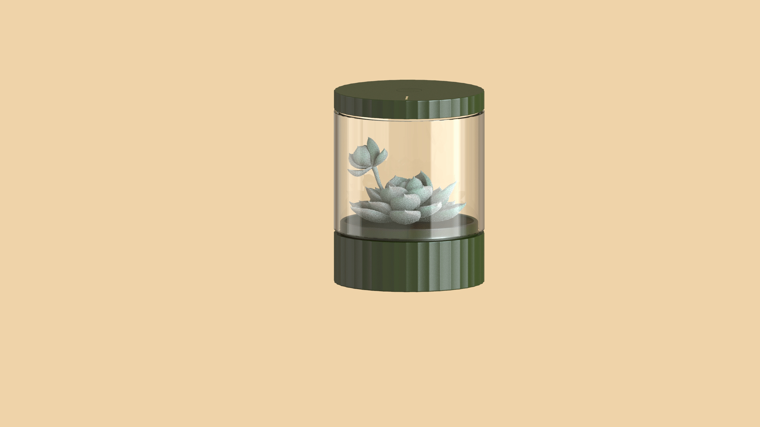 Office green plant，Fleshy，product design，Automatic fill light，Desktop potted plants，Rechargeable，