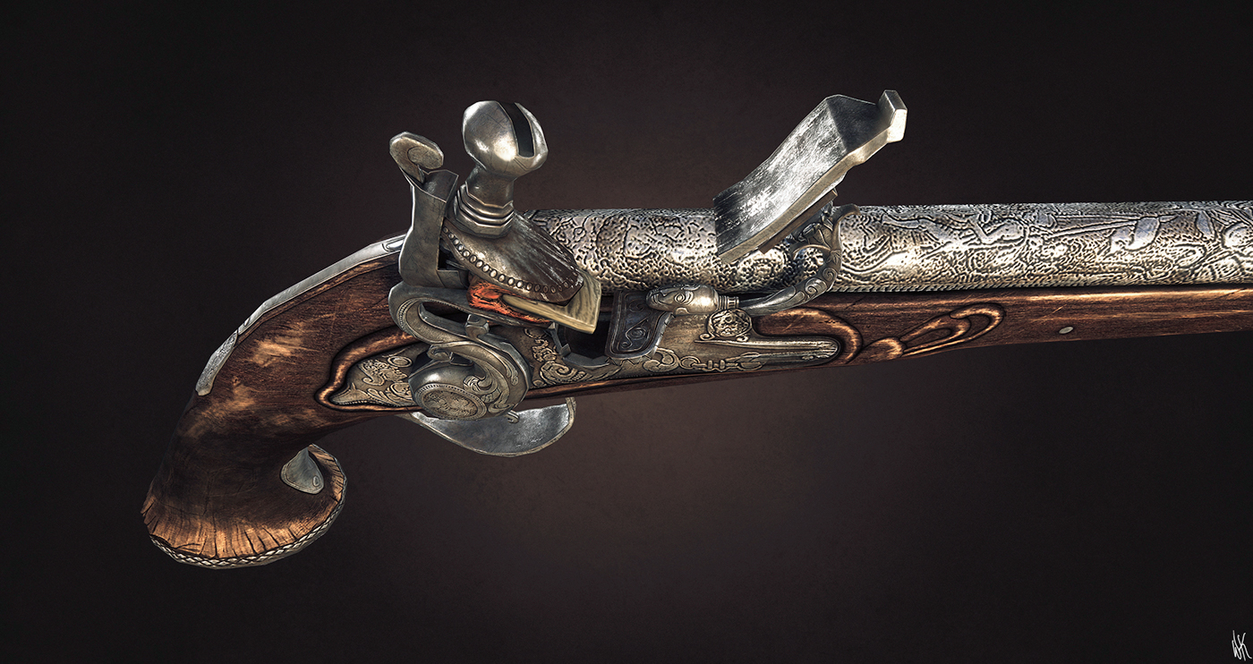 加勒比海盗用的手枪吧来自意大利的燧发式手枪设计