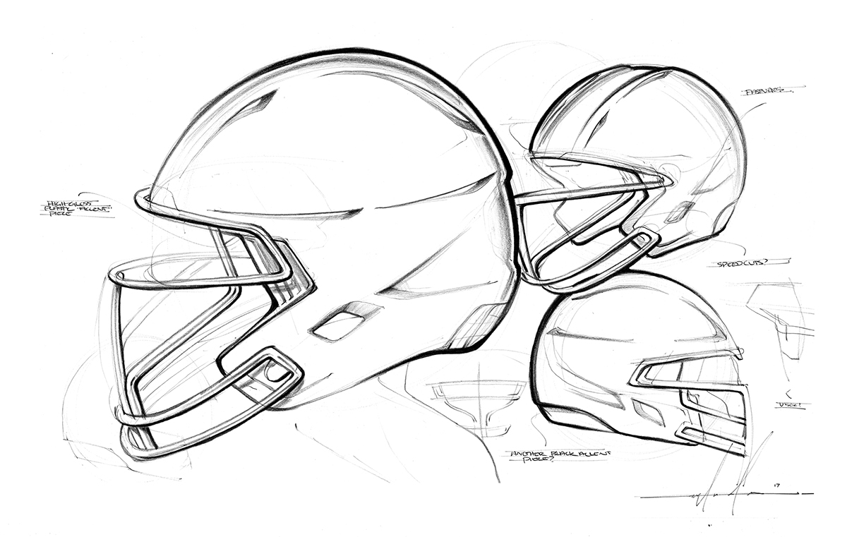 Helmet，Hand drawn，details，process，