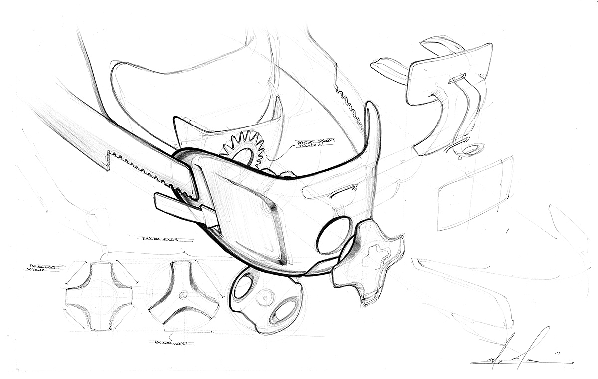 Helmet，Hand drawn，details，process，