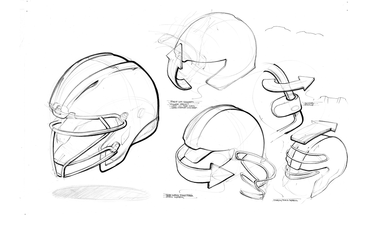Helmet，Hand drawn，details，process，