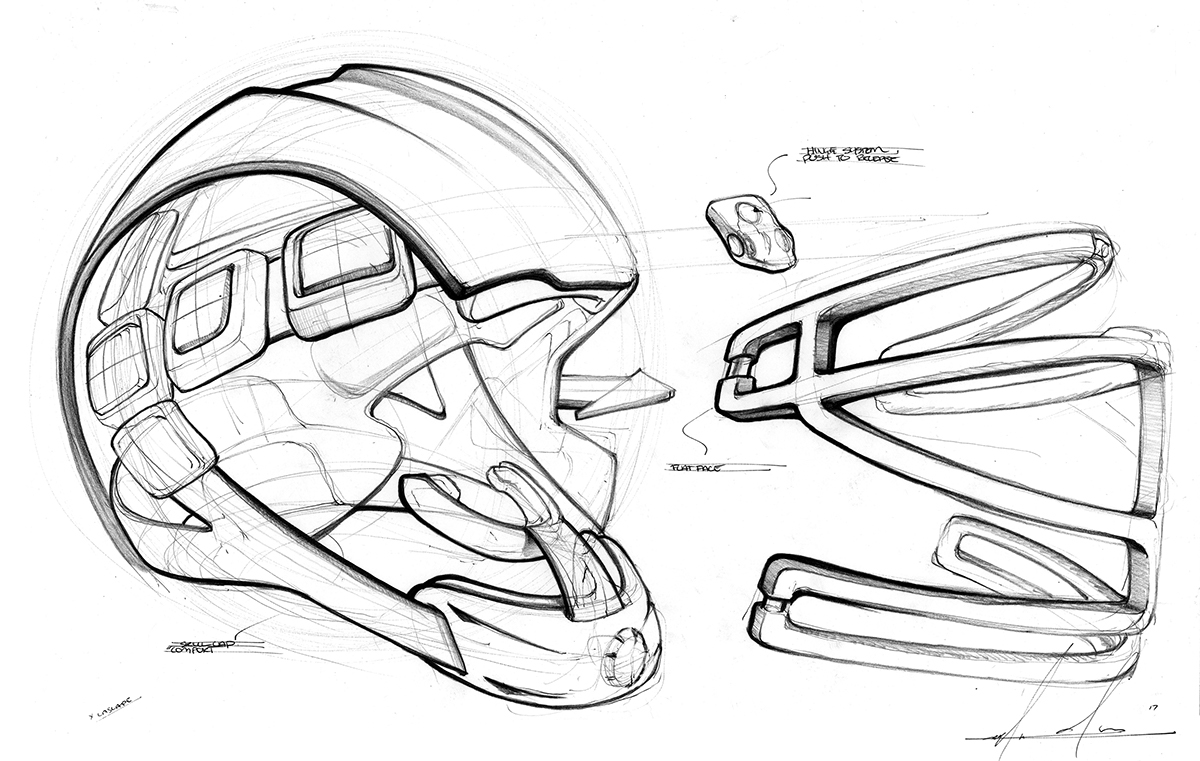 Helmet，Hand drawn，details，process，