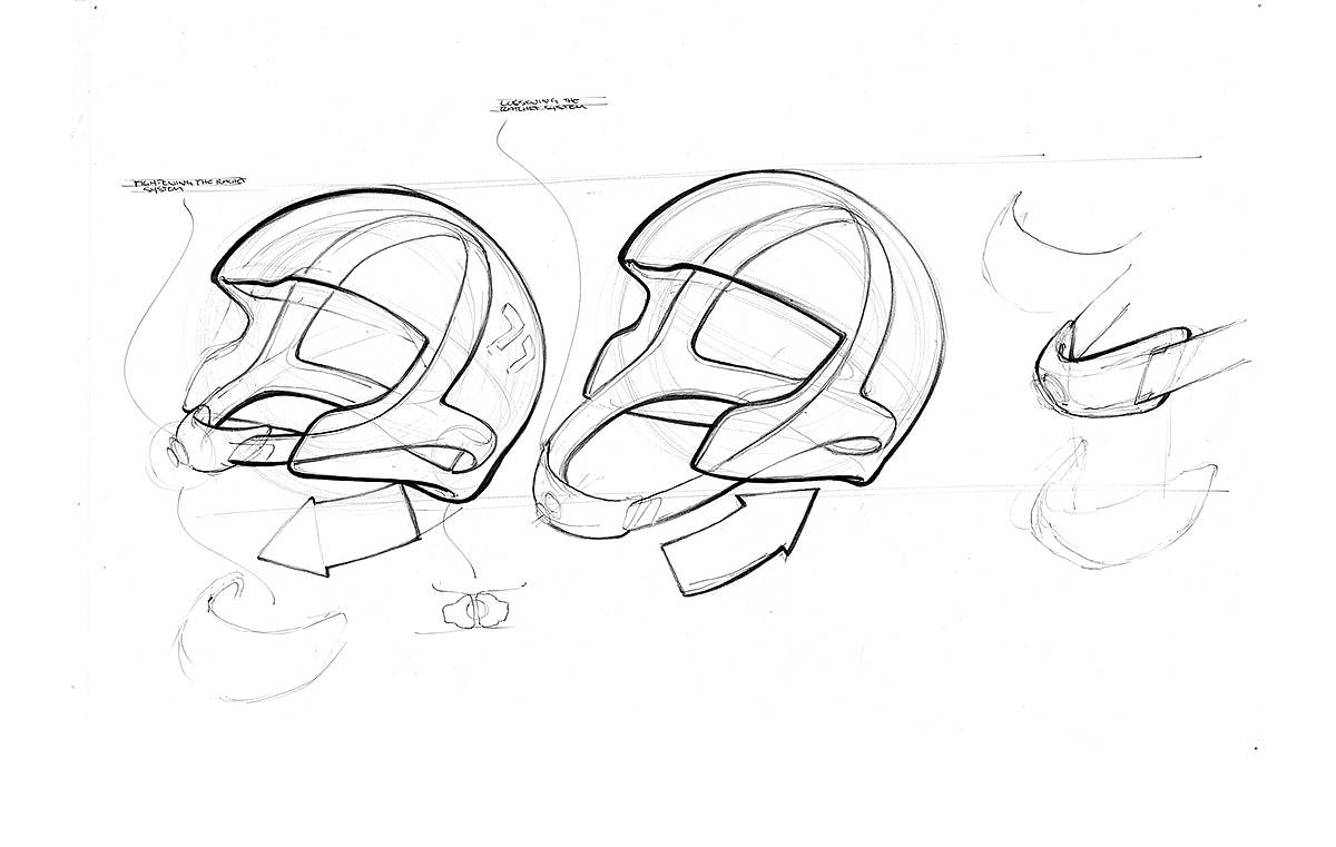 Helmet，Hand drawn，details，process，