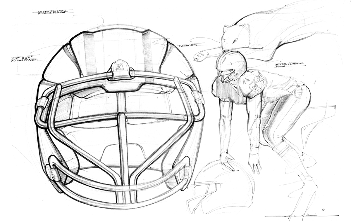 Helmet，Hand drawn，details，process，