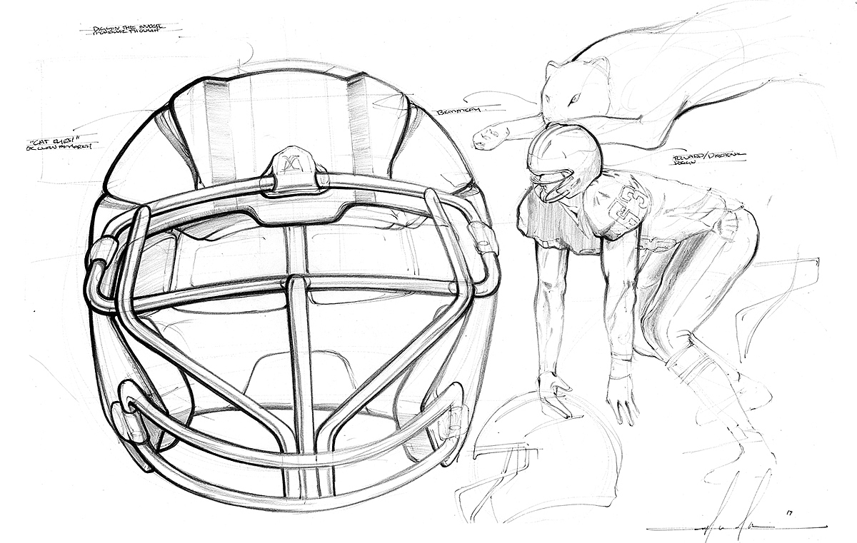 Helmet，Hand drawn，details，process，