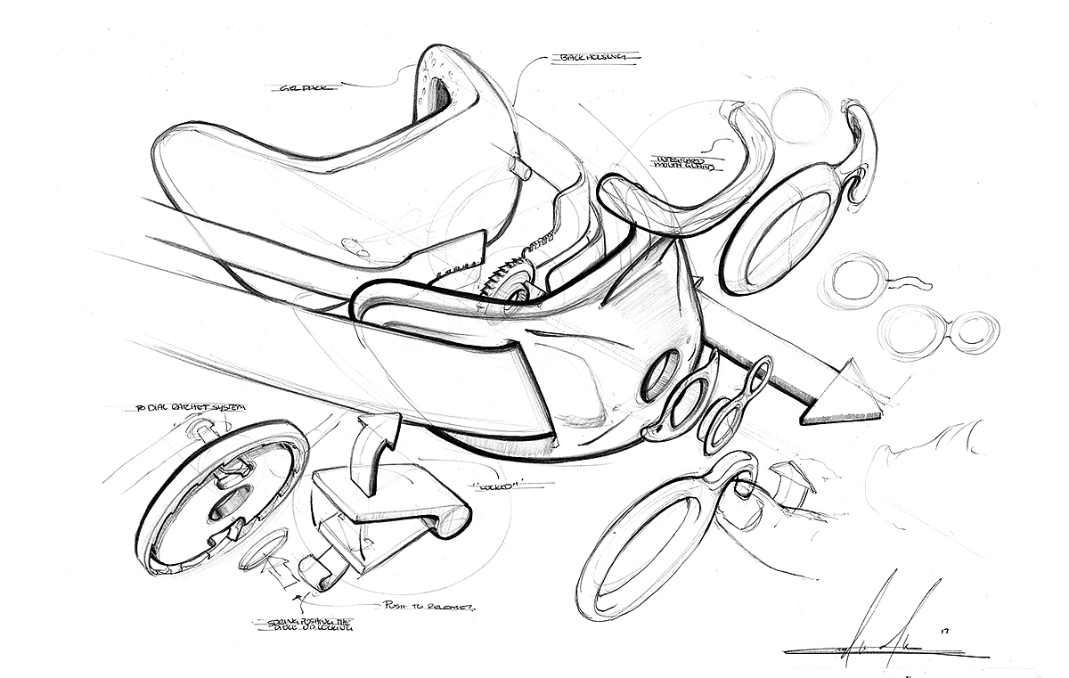 Helmet，Hand drawn，details，process，