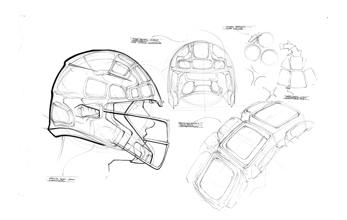 Helmet，Hand drawn，details，process，