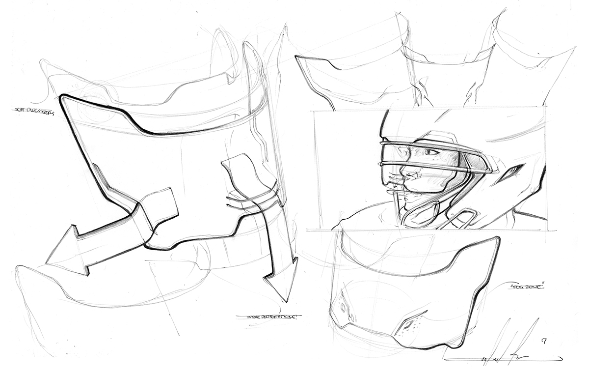 Helmet，Hand drawn，details，process，