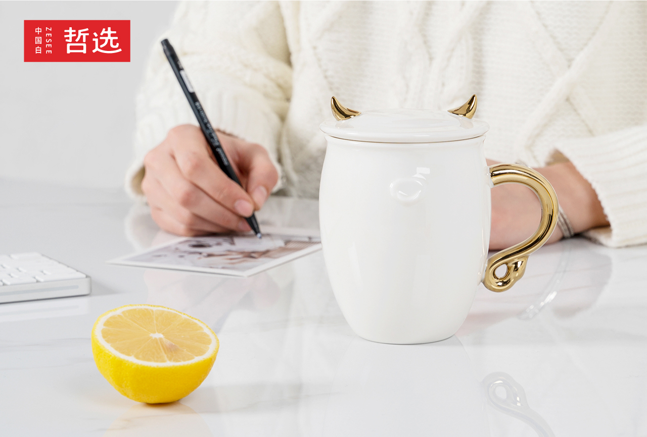 Chinese white，Zhe Xuan，ceramics，product，Mug，year of the ox，Simplicity，gift，