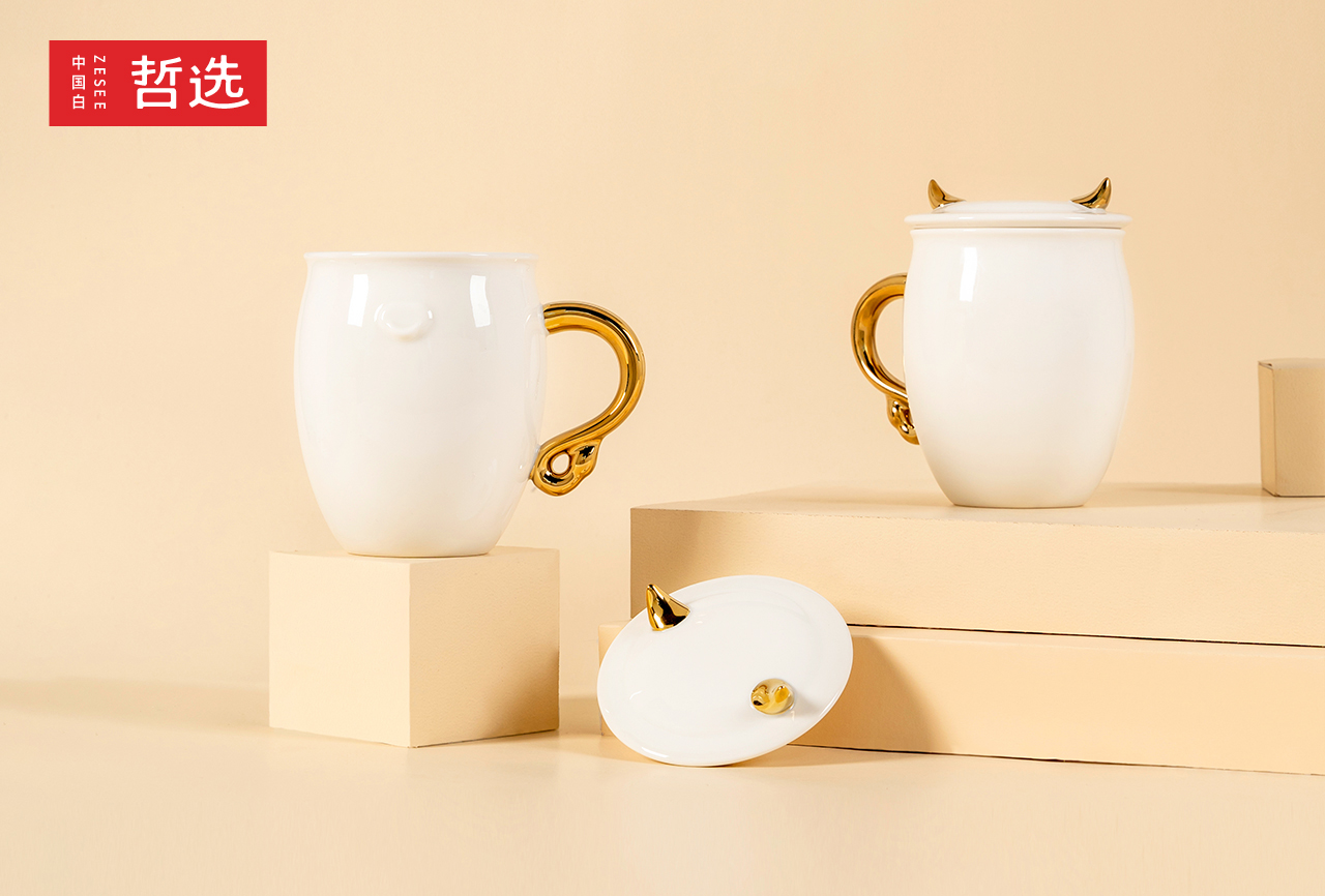 Chinese white，Zhe Xuan，ceramics，product，Mug，year of the ox，Simplicity，gift，